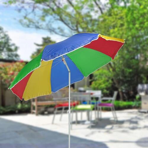 strandparasol 150 cm flerfarvet