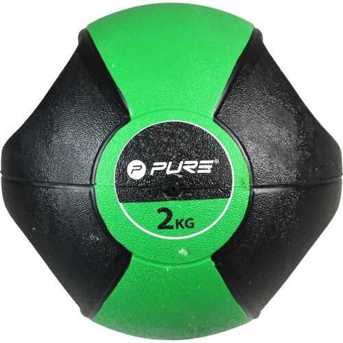 Pure2Improve medicinbold med håndtag 2 kg grøn