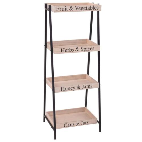 Home&amp;Styling opbevaringsreol 37,5 x 32 x 96 cm stål og træ