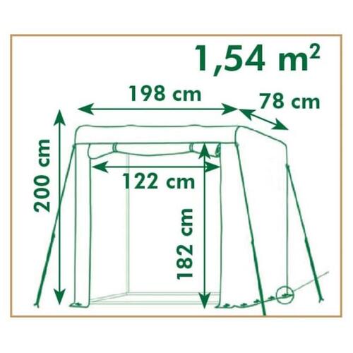 drivhus 198x78x200 cm