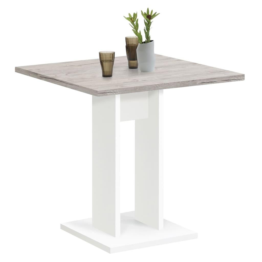 spisebord 70 cm sand-egetræsfarve og hvid