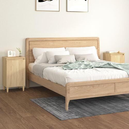 Sengeborde 2 stk. 40x35x70 cm konstrueret træ sonoma-eg