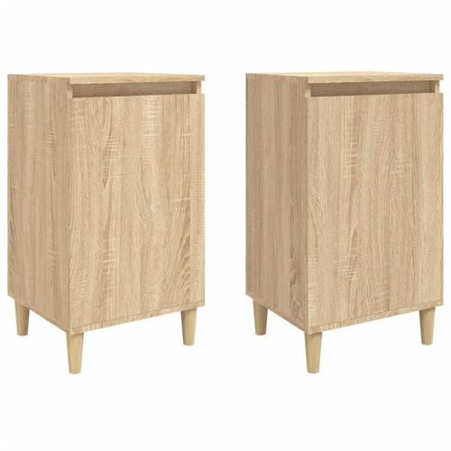 Sengeborde 2 stk. 40x35x70 cm konstrueret træ sonoma-eg