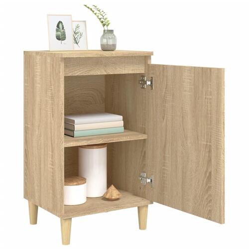 Sengeborde 2 stk. 40x35x70 cm konstrueret træ sonoma-eg