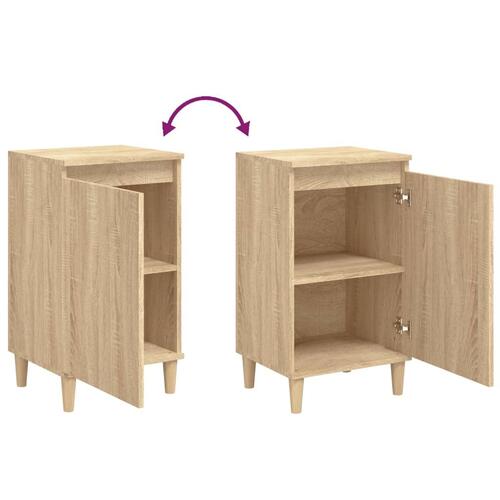Sengeborde 2 stk. 40x35x70 cm konstrueret træ sonoma-eg
