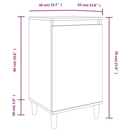 Sengeborde 2 stk. 40x35x70 cm konstrueret træ sonoma-eg