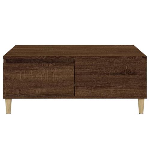 Sofabord 90x50x36,5 cm konstrueret træ brun egetræsfarve