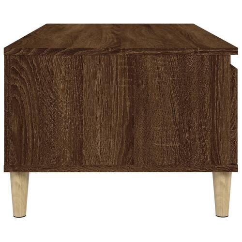Sofabord 90x50x36,5 cm konstrueret træ brun egetræsfarve