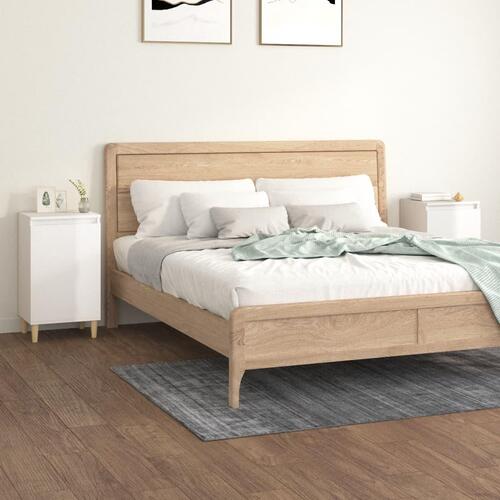 Sengeborde 2 stk. 40x35x70 cm konstrueret træ hvid højglans