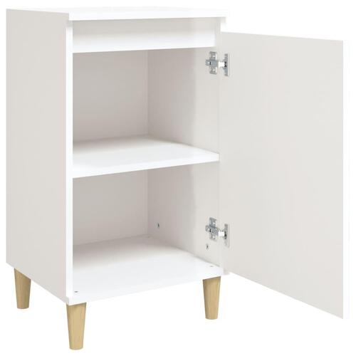 Sengeborde 2 stk. 40x35x70 cm konstrueret træ hvid højglans