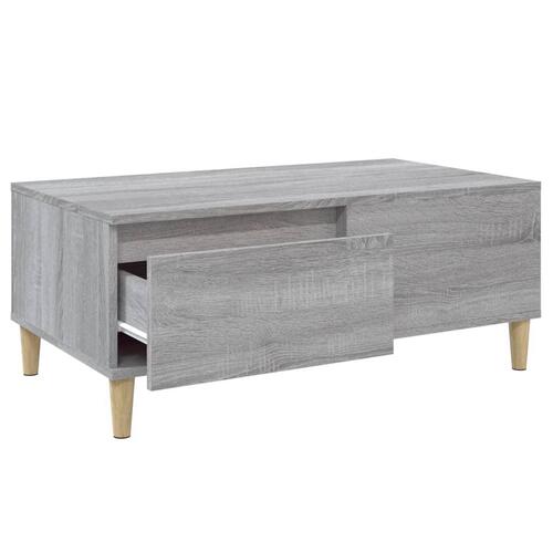 Sofabord 90x50x36,5 cm konstrueret træ grå sonoma-eg