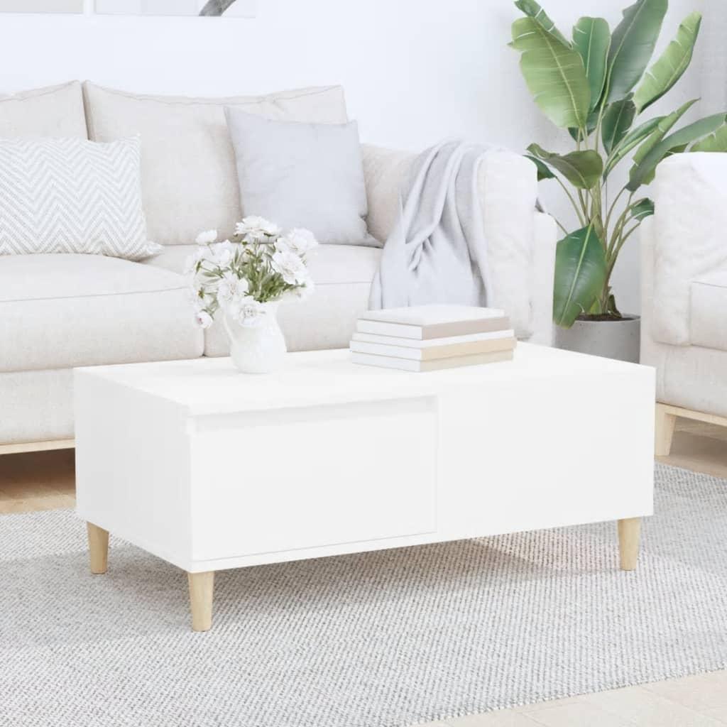 Sofabord 90x50x36,5 cm konstrueret træ hvid