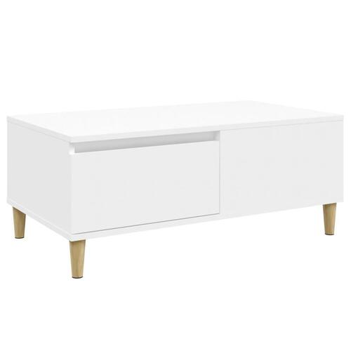 Sofabord 90x50x36,5 cm konstrueret træ hvid