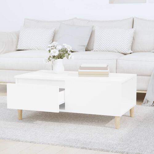 Sofabord 90x50x36,5 cm konstrueret træ hvid