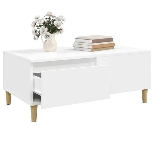 Sofabord 90x50x36,5 cm konstrueret træ hvid