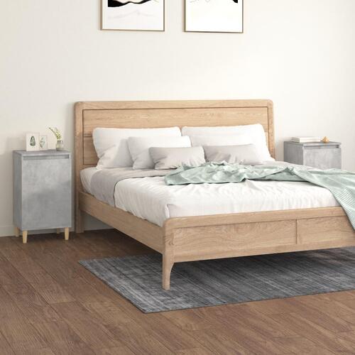 Sengeborde 2 stk. 40x35x70 cm konstrueret træ betongrå