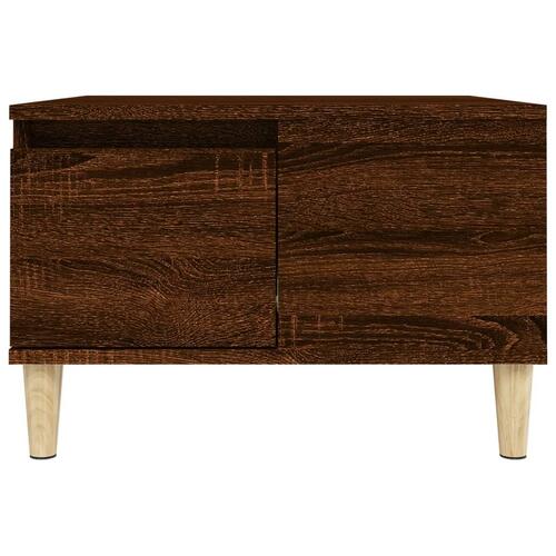 Sofabord 55x55x36,5 cm konstrueret træ brun egetræsfarve