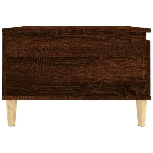 Sofabord 55x55x36,5 cm konstrueret træ brun egetræsfarve
