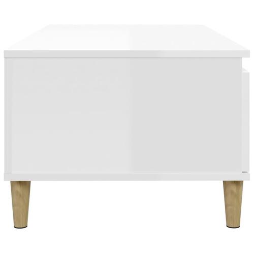 Sofabord 90x50x36,5 cm konstrueret træ hvid højglans