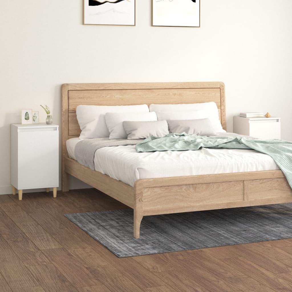 Sengeborde 2 stk. 40x35x70 cm konstrueret træ hvid