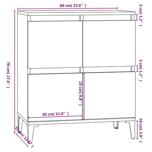 Skænk 60x35x70 cm konstrueret træ brun egetræsfarve