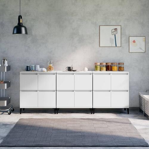 Skænke 3 stk. 60x35x70 cm konstrueret træ hvid