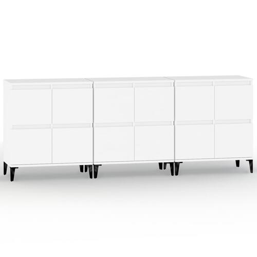 Skænke 3 stk. 60x35x70 cm konstrueret træ hvid