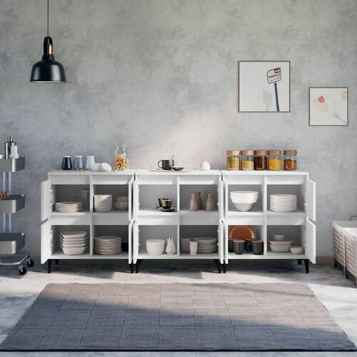 Skænke 3 stk. 60x35x70 cm konstrueret træ hvid