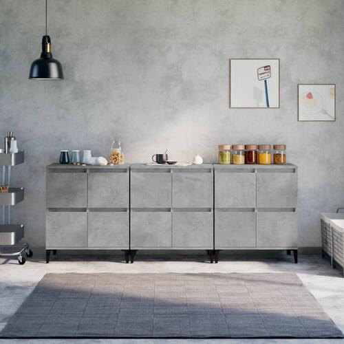 Skænke 3 stk. 60x35x70 cm konstrueret træ betongrå