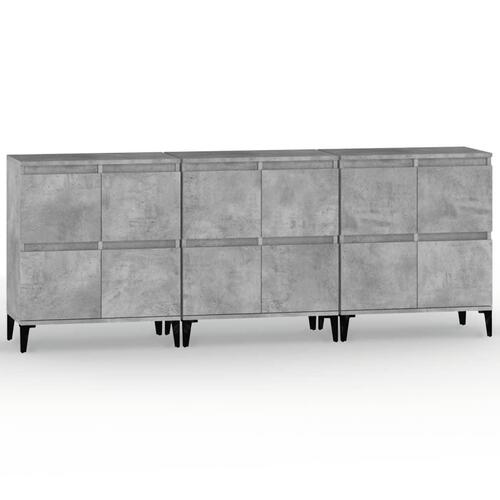 Skænke 3 stk. 60x35x70 cm konstrueret træ betongrå