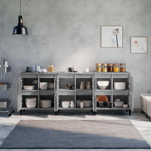 Skænke 3 stk. 60x35x70 cm konstrueret træ betongrå