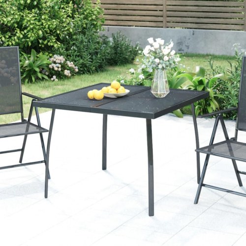 Havebord 100x100x72 cm stål og meshstof antracitgrå
