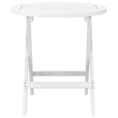 Foldbart havebord Ø46 cm massivt akacietræ hvid