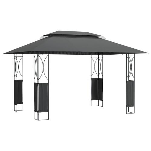 Pavillon med tag 400x300x270 cm stål antracitgrå