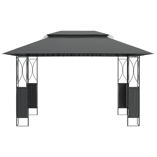 Pavillon med tag 400x300x270 cm stål antracitgrå