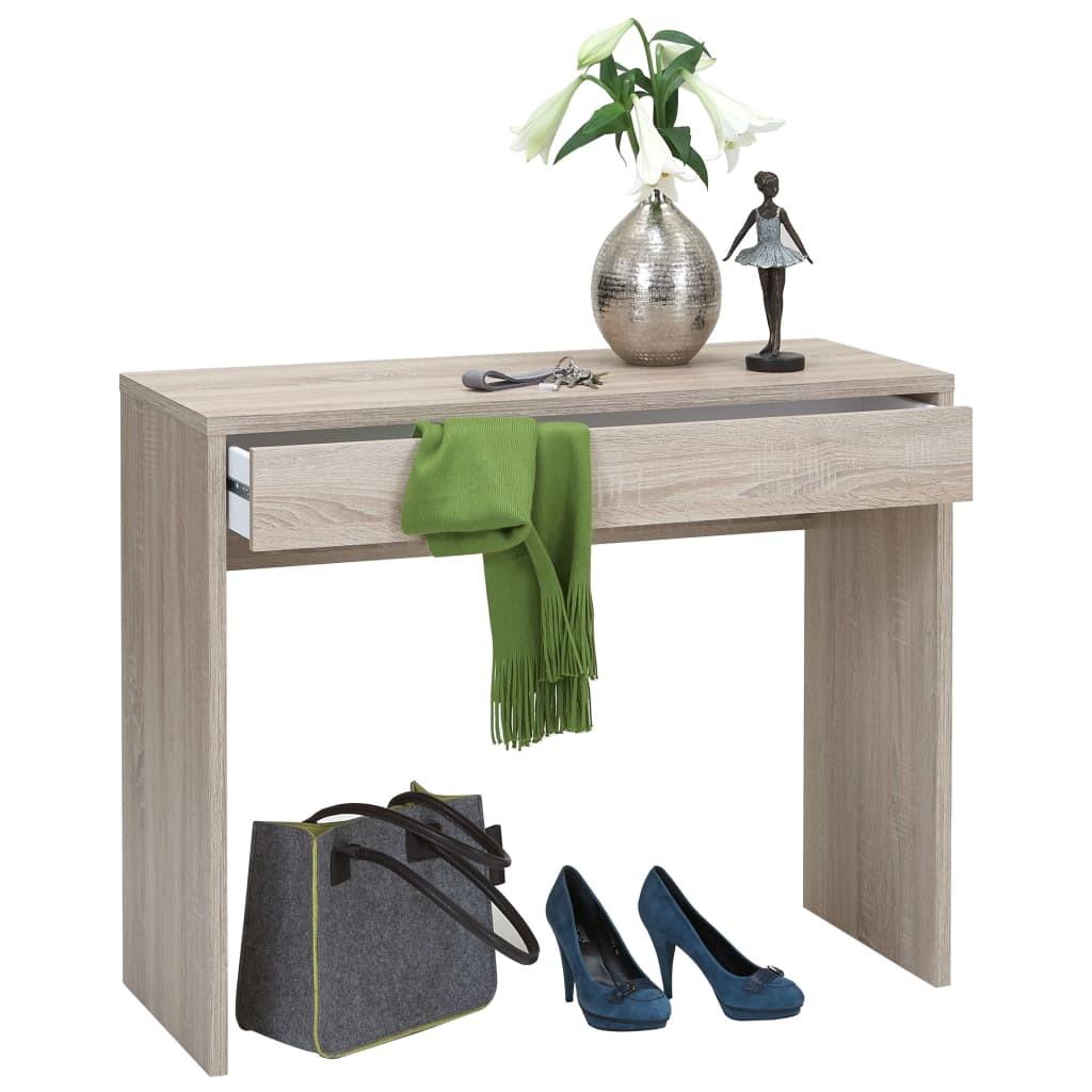 skrivebord med bred skuffe 100 x 40 x 80 cm egetræsfarve