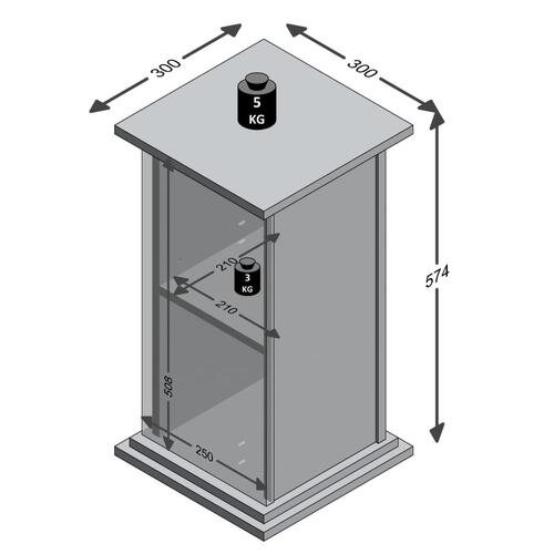 accentbord med låge 57,4 cm egetræsfarve