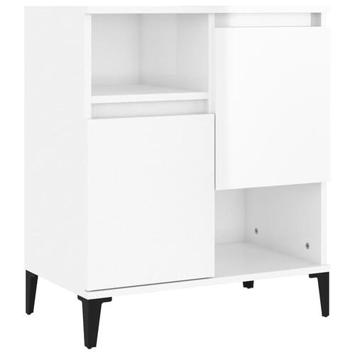 Skænk 60x35x70 cm konstrueret træ hvid højglans