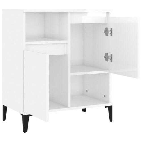 Skænk 60x35x70 cm konstrueret træ hvid højglans