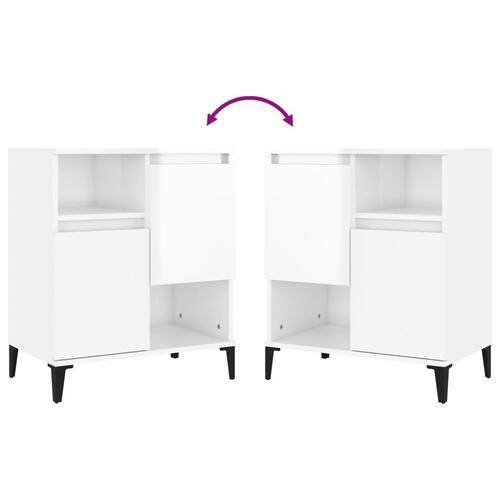 Skænk 60x35x70 cm konstrueret træ hvid højglans