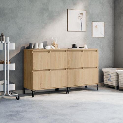Skænke 2 stk. 60x35x70 cm konstrueret træ sonoma-eg