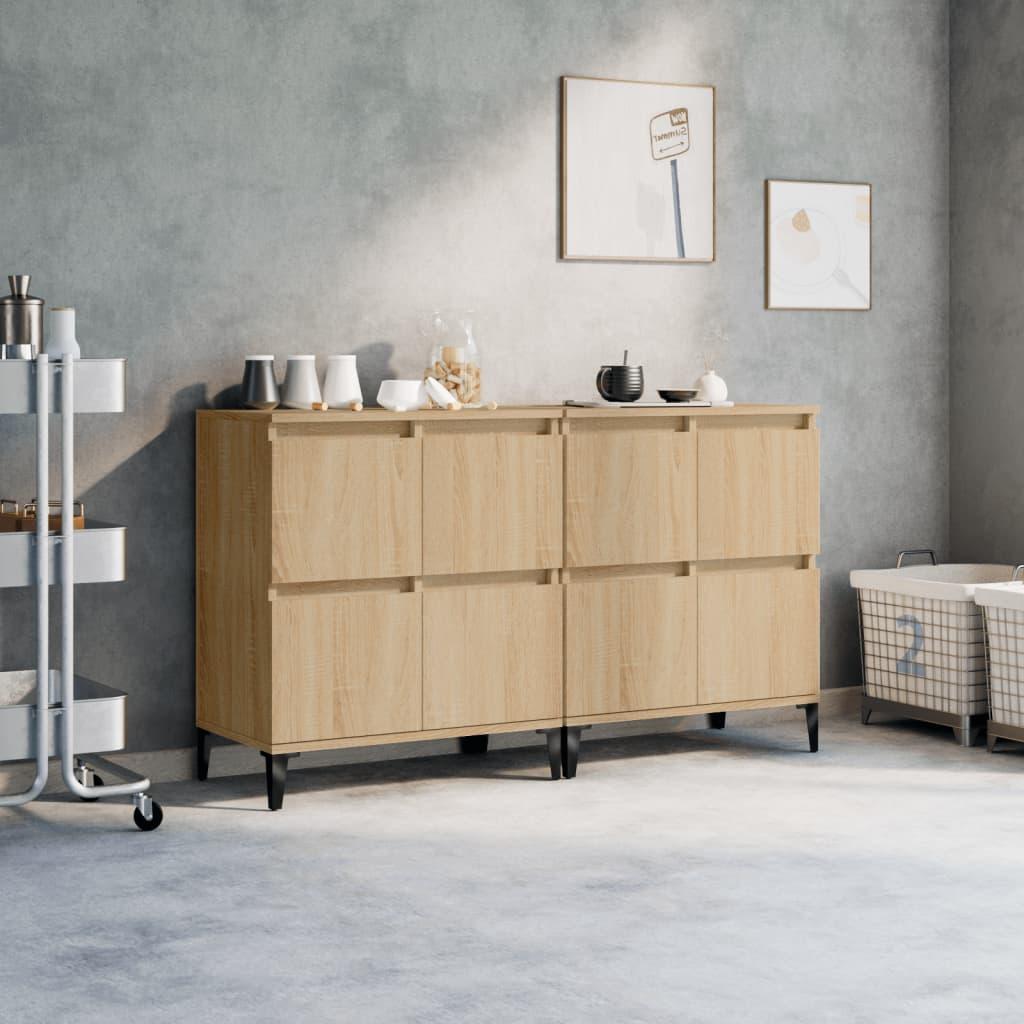 Skænke 2 stk. 60x35x70 cm konstrueret træ sonoma-eg