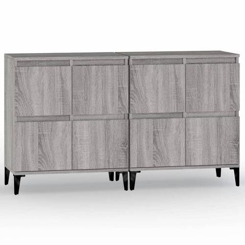 Skænke 2 stk. 60x35x70 cm konstrueret træ grå sonoma-eg