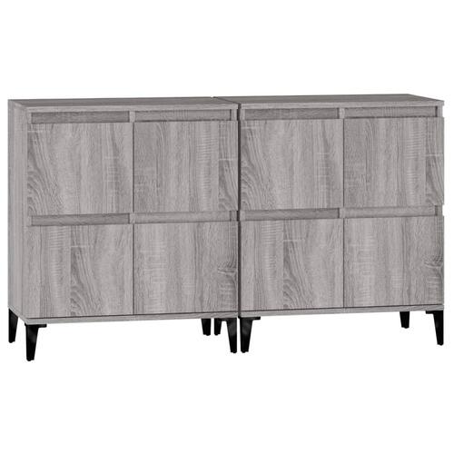 Skænke 2 stk. 60x35x70 cm konstrueret træ grå sonoma-eg