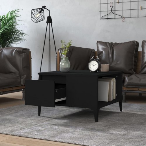Sofabord 55x55x36,5 cm konstrueret træ sort