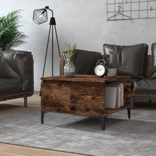 Sofabord 55x55x36,5 cm konstrueret træ røget egetræsfarve