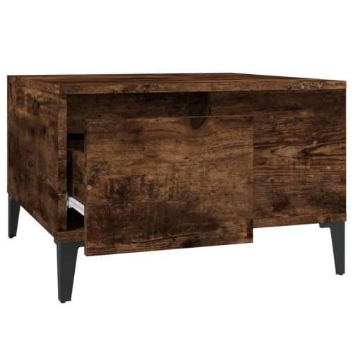 Sofabord 55x55x36,5 cm konstrueret træ røget egetræsfarve