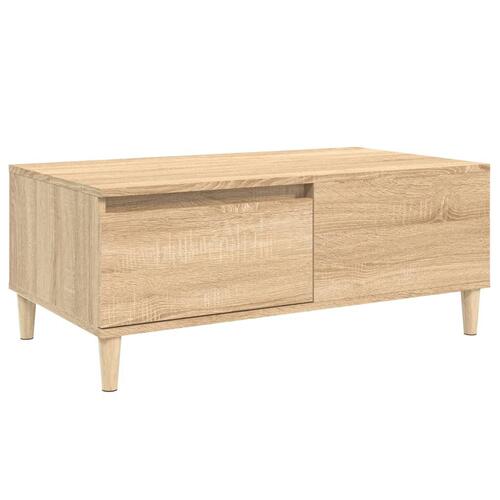 Sofabord 90x50x36,5 cm konstrueret træ sonoma-eg