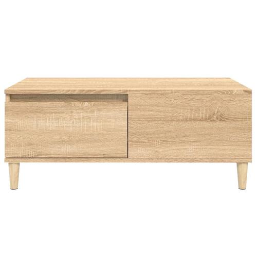Sofabord 90x50x36,5 cm konstrueret træ sonoma-eg
