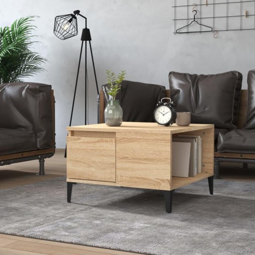 Sofabord 55x55x36,5 cm konstrueret træ sonoma-eg